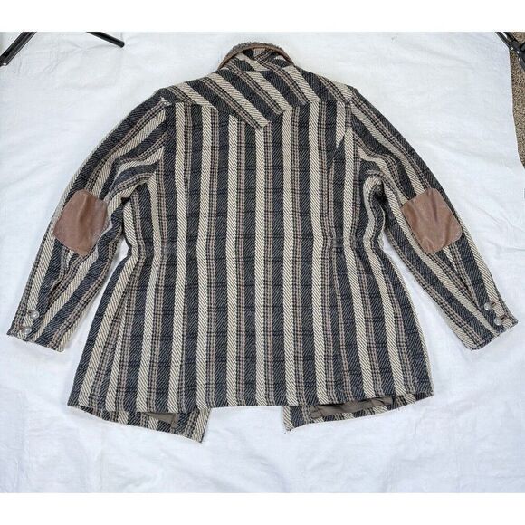 Double D Ranch Wool Western Jacket Judge Roy Bean Tweed Elbow Patches 2X READ - Picture 2 of 16